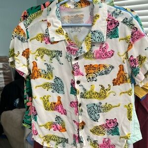 Toddler Boy’s Rainbow Tiger Shirt-Cat and Jack Off-White